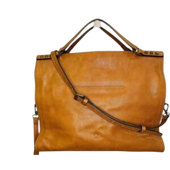 C & C California Leather Bag Satchel Crossbody Tote Bag British Tan - Picture 2 of 16